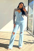 Giddy Up Plaid Shirt Denim Jumpsuit Rompers + Jumpsuits EDGE Small Denim